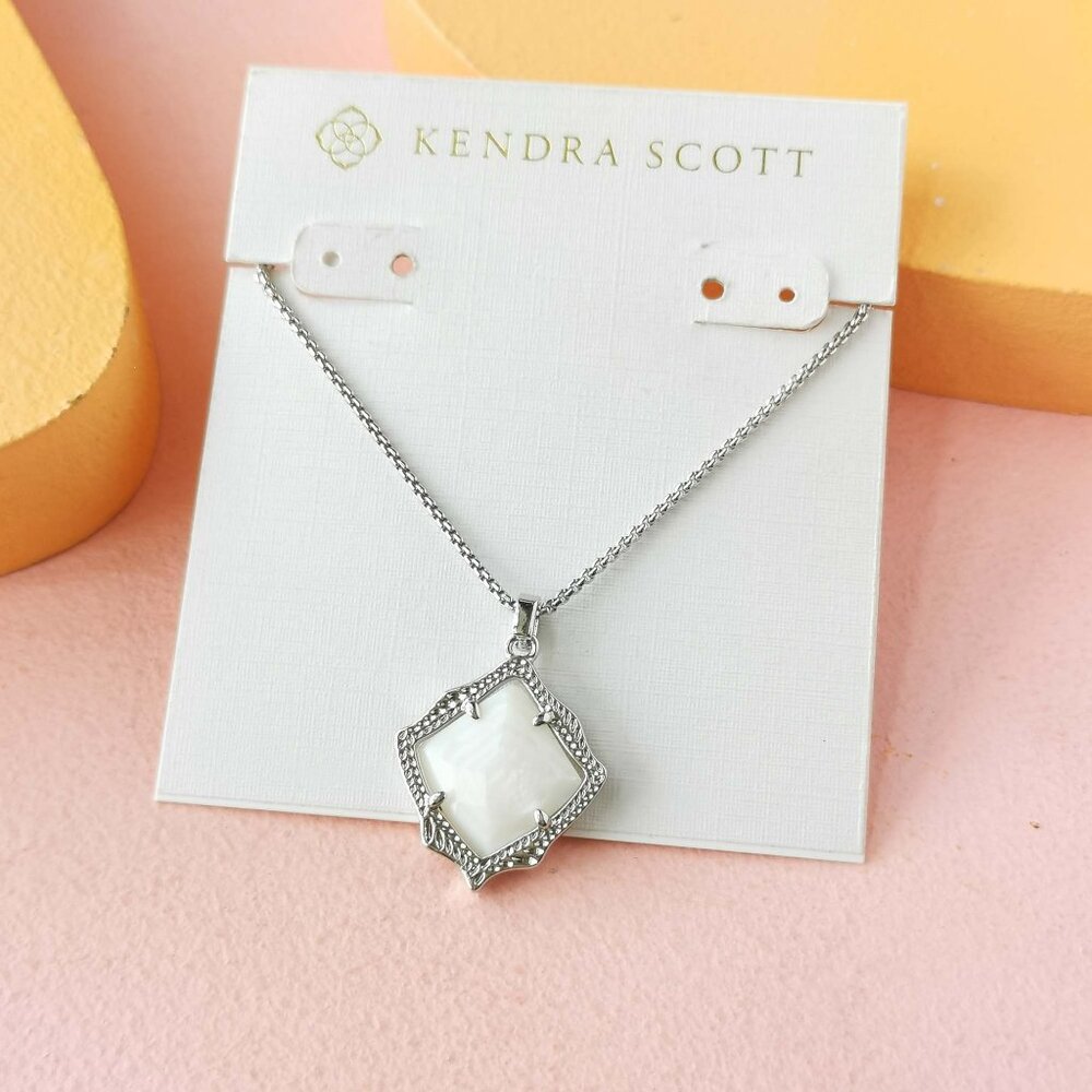 Kendra Scott - Kacey White Pearl Silver Long Necklace - NEW
